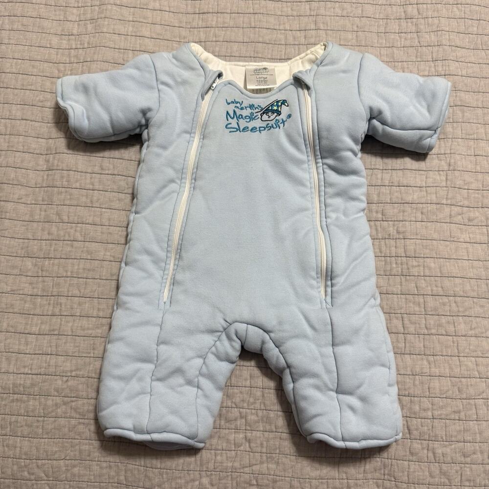 Baby Merlin’s Magic Sleepsuit Size Large 6-9 Months 18-21 Lbs Blue